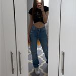 ZARA Distressed Straight Leg Jeans Photo 3