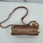 Jellypop Crossbody Bag Chevron Quilted Chain Strap Rose Gold Purse Handbag Small Pink Photo 6