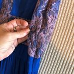 Charming Charlie  mini blue dress with lilac overlay on top size L new Photo 8