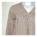 Gap Y2K White Floral XS Swing Blouse Deep V Empire Waist Bubble Sleeves Photo 6