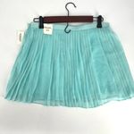 Aeropostale NWT  Light Turquoise blue Pleated Mini Skirt‎ Medium chiffon Photo 1