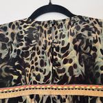 Anthropologie Bl-nk London NEW Miranda Embroidered Peasant Blouse Leopard Print Photo 6