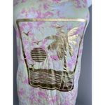 Miken Swim Yellow Pink Tie Dye Gold Beach Print Swim Cover Up Small Photo 1