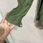 Free People  Moss Green Collared Peasant Blouse Photo 4