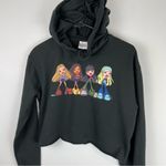 Y2K Bratz Graphic Cropped Hoodie Sz Small Black Photo 3