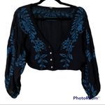 Free People  button crop v-neck 3/4 sleeve size missing see measurements preowned Photo 7