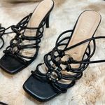 Rouge Black Strappy Heels Tie Up Stiletto Sandals‎ Party Shoes Size 10 Photo 3