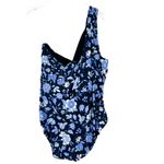 J.Crew NWT  Ruched One-Shoulder One-Piece Swimsuit Midnight-Blue Floral Size 24 Photo 8
