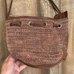 Free People  Cabana Coconut Shell Brown Woven Crossbody Purse NWOT Photo 2