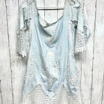 Lucy Paris  Dress Women Size S Blue & White Laced Short Sleeve Mini Spring Summer Photo 5
