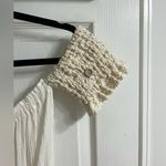 Ocean Drive white/cream crochet boho mirror embellished off shoulder crop top Photo 7