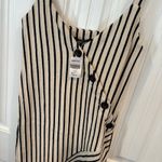 Storia  Cream And Black Stripe Midi Dress Size‎ Small Photo 2