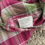 Ariat  Fitted Western Plaid Long Sleeve Snap Shirt Pink Green Metallic L Photo 5