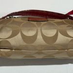 Coach Women’s Authentic Khaki/Red Signature Crossbody Handbag F-20044 Photo 4