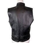 CAbi Black Genuine Leather Mock Neck Zip Front Sleeveless Vest Women's M Photo 1