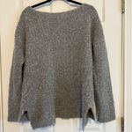 ATM Cozy Open Neck Pullover Sweater Crewneck Alpaca Wool Blend Grey Large Gray Photo 2