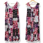 Koret Patchwork Print Dress Sleeveless ALTERED Rayon Hippie Boho Shirred Smocked Pink Size undefined Photo 0