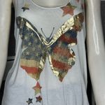 American Rag America Flag Butterfly With Metallic Gold Details Racerback Tank Si Photo 4