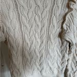 frame denim Frame Sofia cream ruffle cable-knit sweater size small Photo 3