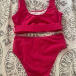 SheIn Hot Pink Ribbed Bikini Photo 2