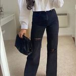 ZARA NWT! Wide Leg Full Length Ripped Jeans Photo 0