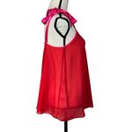 Victoria's Secret Victoria’s Secret Small Lingerie Nightie Top Sheer Tie Shoulder Straps Red Pink Photo 2