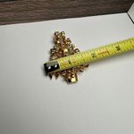 Avon Christmas Tree Rhinestone Blue AB Aurora Borealis Brooch Pin Gold Tone NWOT Photo 2