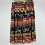 Alfred Dunner Vintage  Midi Skirt Boho Mixed Pattern Floral Brown Black Size 16 Photo 4