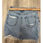 ZARA  Denim Mini Skirt Medium M‎ Light Wash Distressed Ripped Raw Hem Womens Photo 3