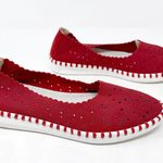 Spring Step [Patrizia ] Red Grazana Leather Cutout Floral Ballerina Flats Size 36 Photo 1