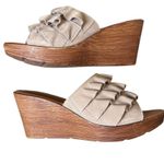 Bella Vita Bey-Italy Women's Sandal Almond Tan Suede Leather 8N Narrow Ruffle Photo 0