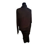 Veronica Beard Manda Dress Womens XL Black Ruched Skirt Turtleneck Dolman Photo 4