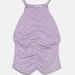 ZARA NWT Purple Gingham Plaid Halter Tank Top Photo 1