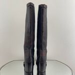 Patricia Nash Dark Brown Red Leather Loretta Tall Knee High Riding Heeled Boots Photo 5