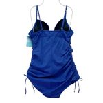 Spanx NWT Love Your Assets Ruched Underwire Tummy Control Blue One Piece Medium Photo 3