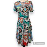 Women’s boutique small dress with pockets mandala geometric design summertime Green Photo 9