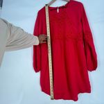 Gianni Bini Mini Dress Womens XS Red Viscose Lace Cutout Detail Keyhole Back Photo 11