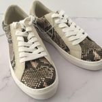 Snake Print Sneakers, Size 9 Tan Photo 1