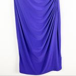 Ralph Lauren LAUREN Purple Ruched Faux Wrap Flutter Sleeves Lined Slinky Dress 6 Photo 5