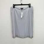 J.Crew Collection Knee Length Organza Slip Skirt Jewels Misty Grey US 8 NWT Photo 4