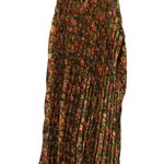 Mello Day floral Pleated DressOrangeGreen Sleeveless Party Cocktail Event size S Orange Photo 0