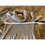 Calvin Klein Y2K Brown Ribbed Cowl Neck Sweater Dress Women S Twee Knit Flattering Feminine Photo 3