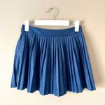 SINCERELY OURS | Blue Coated Animal Print Pleated Mini Skirt Sz M Photo 0