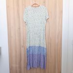 VTG JG Hook Women Maxi Dress Size XL Cream Blue Floral Cottage Boho Romantic 90s White Photo 4