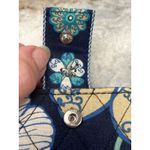 Vera Bradley Wallet Small Blue Floral Design 4”by 4” Zippered Coin, CC And Bill Photo 2