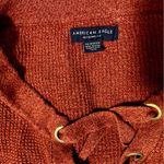 American Eagle  Red Lace Up Knit Sweater Jegging Fit Oversized Gorpcore Western Photo 5