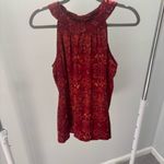 Apt. 9  Vibrant Red Paisley Halter Blouse Photo 1