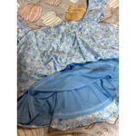 NWOT Mine Short Sleeve Light Blue Floral Blouse Size Small Flowy Lightweight Photo 4