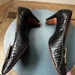 J. Norman LTD Snakeskin Pumps Block Heel Classic Party Career Shoes 6.5M Black Size 8.5 Photo 11