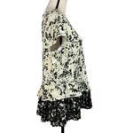 Simply Vera Vera Wang Large Top Abstract Cap Sleeves Stretch Pleated Hem Multi Green Photo 3